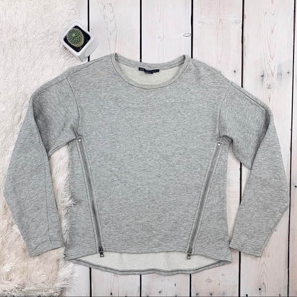 A/X Armani Exchange Sweaters - Armani Exchange | Grey Crew Neck Jumper w/ Zippers